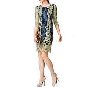 Erin by Erin Fetherston Lace Sheath Dress Party Special Occasion Blue Green Sz 8